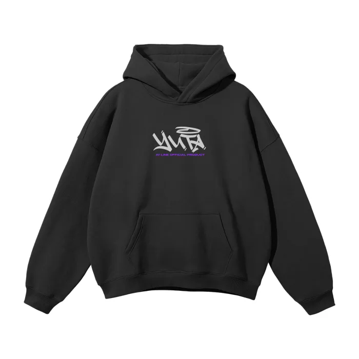 Moletom Oversized com Capuz — Companheiro Amaldiçoado · Grafite · Preto — imagem 2