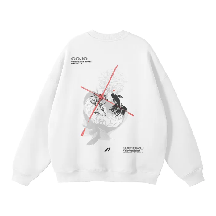 Moletom Oversized sem Capuz — O Feiticeiro Mais Forte · Branco