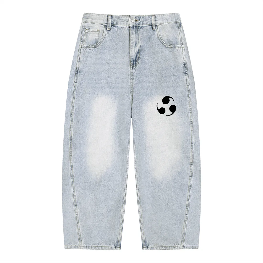 Calça Jeans de Corte Arredondado — Deus do Trovão — imagem 2