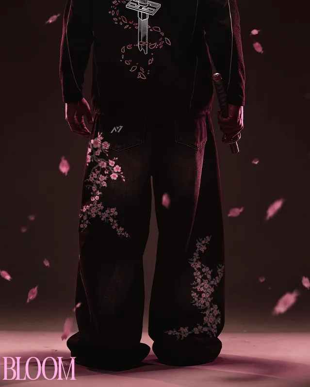 Calça Jeans de Perna Larga — Flor Silenciosa