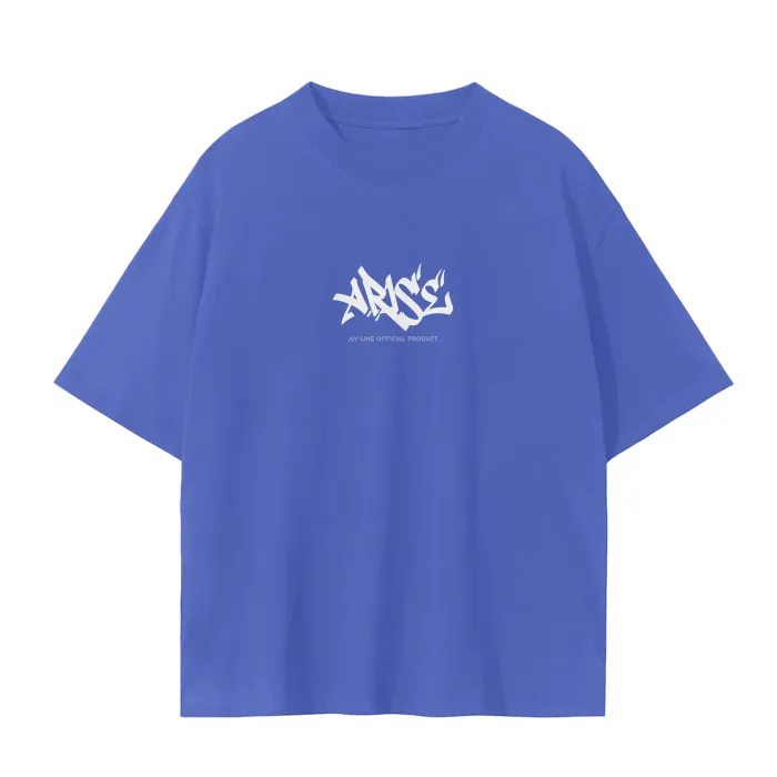 Camiseta Oversized — Estátua Divina · Azul — imagem 2