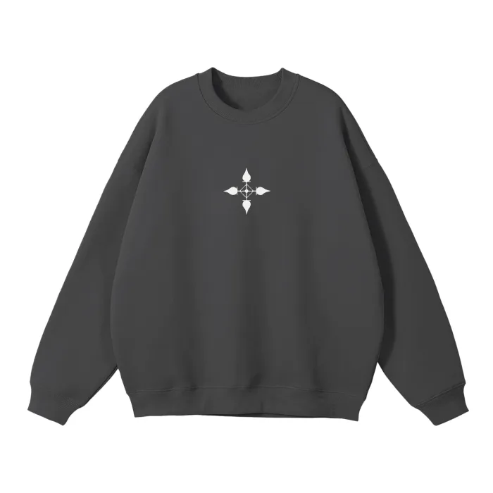 Moletom Oversized sem Capuz — Carisma Sombrio: Aranha · Cinza Escuro — imagem 2