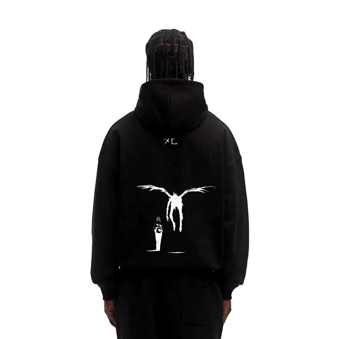 Moletom Oversized com Capuz — Gênio do Caderno · Preto