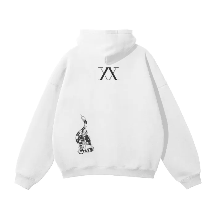 Moletom Oversized com Capuz — Rei das Formigas Quimera · Branco