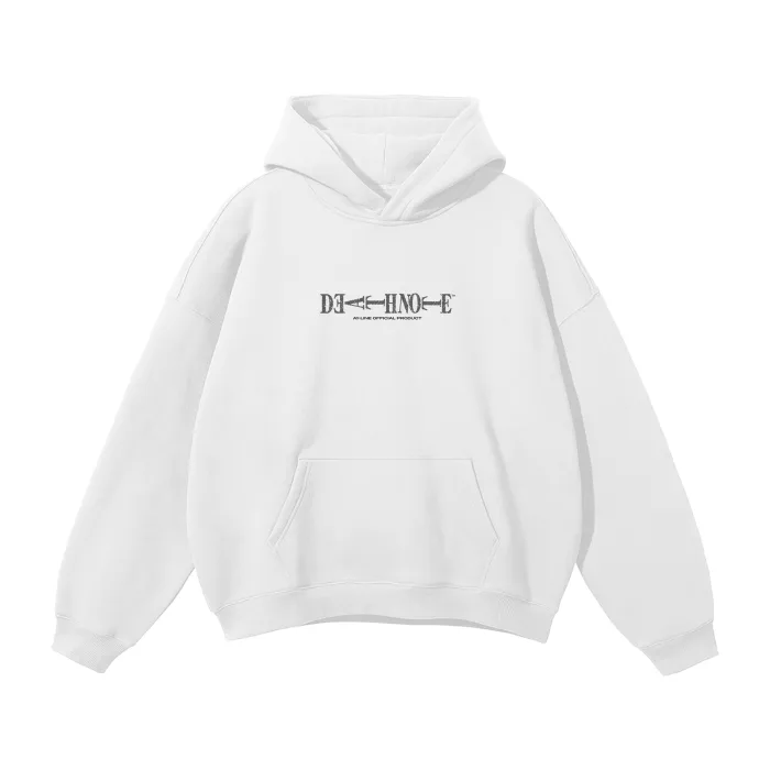 Moletom Oversized com Capuz — Gênio do Caderno · Branco — imagem 2