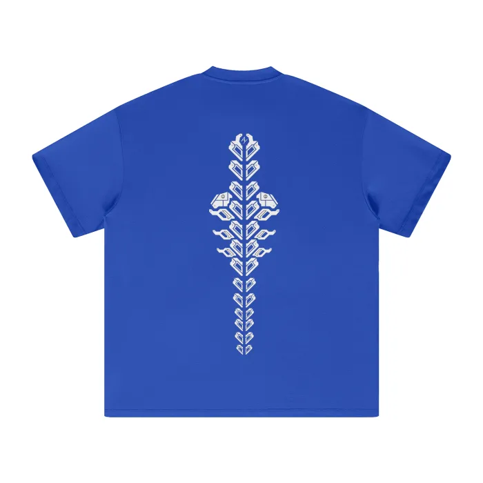 Camiseta Oversized — Disparada Neon · Azul · de Malha Encorpada — imagem 3