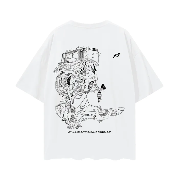 Camiseta Oversized — Ciclo do Desespero · Branca