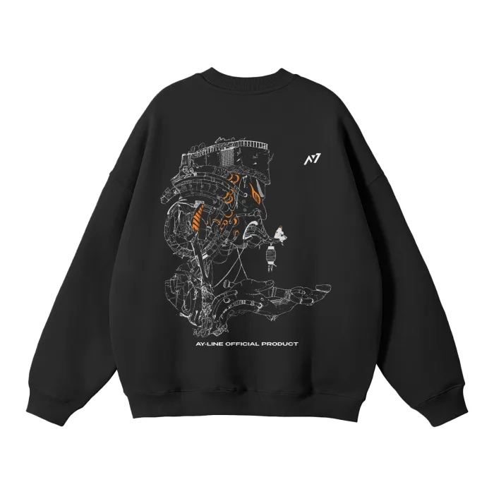 Moletom Oversized sem Capuz — Ciclo do Desespero · Preto