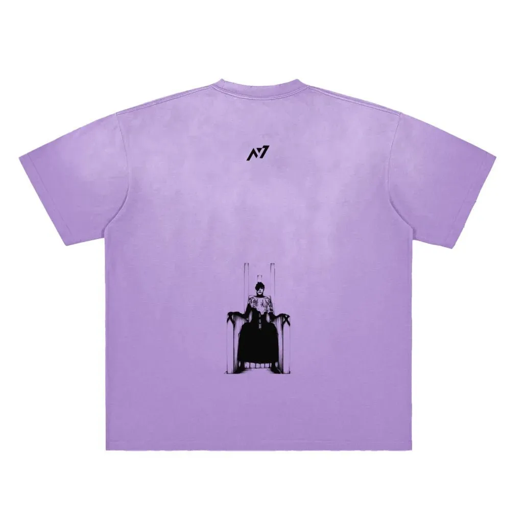 Camiseta Oversized — Ilusão Sublime · Roxa · Estonada · de Malha Encorpada