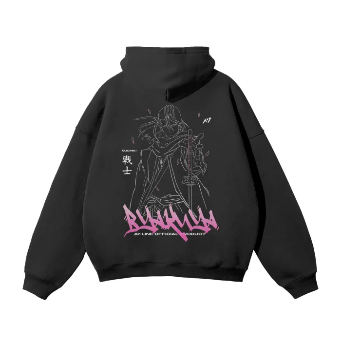Moletom Oversized com Capuz — Flor Escarlate · Grafite · Preto