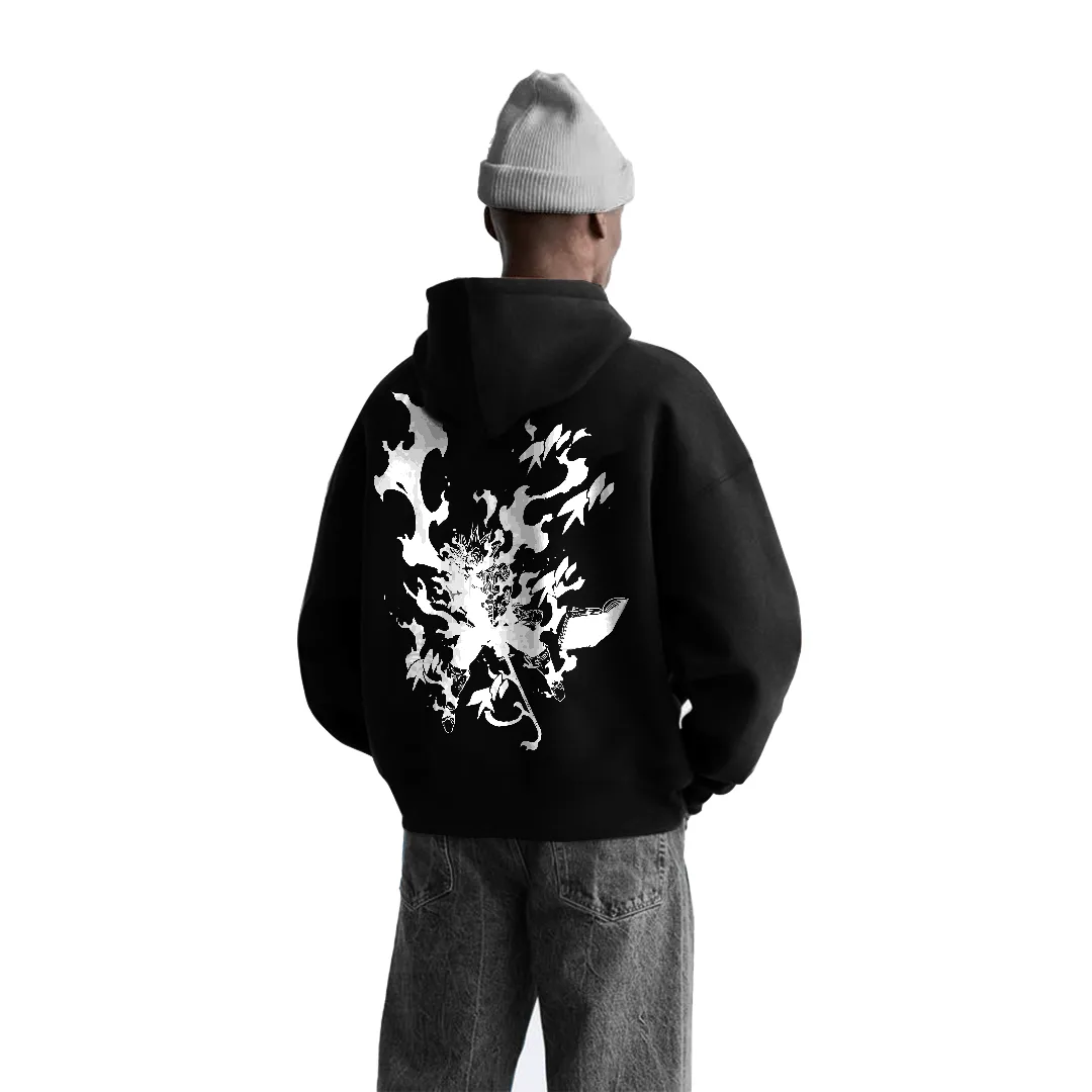 Moletom Oversized com Capuz — Ascensão do Grimório · Grafite